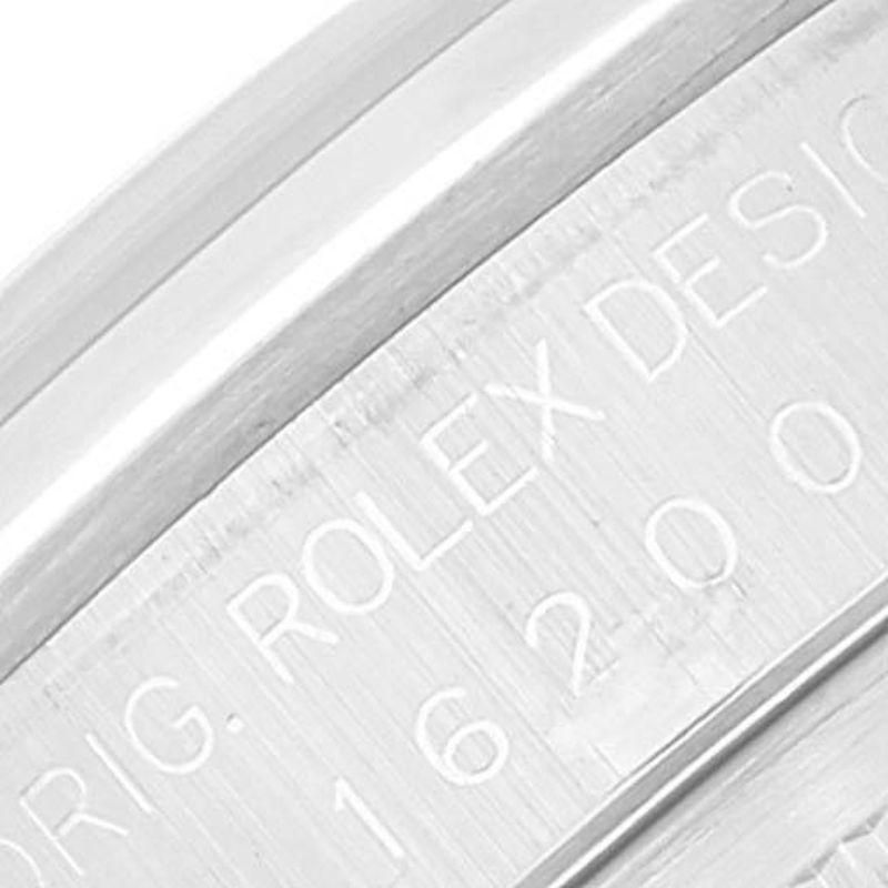 Rolex Datejust Steel Silver Tapestry Dial Mens Watch 16200 Box Papers In Excellent Condition For Sale In Atlanta, GA
