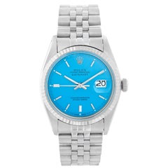 Rolex Datejust Steel Watch 1601 Turquoise Dial Men's Watch