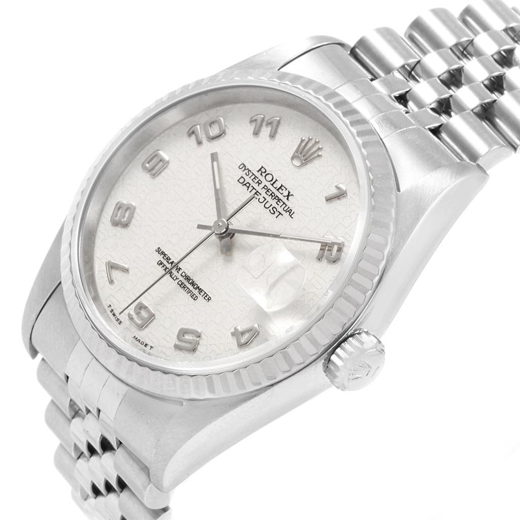 Rolex Datejust Steel White Gold Anniversary Arabic Dial Watch 16234 For Sale 1