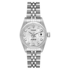 Rolex Datejust Steel White Gold Anniversary Diamond Dial Ladies Watch 69174