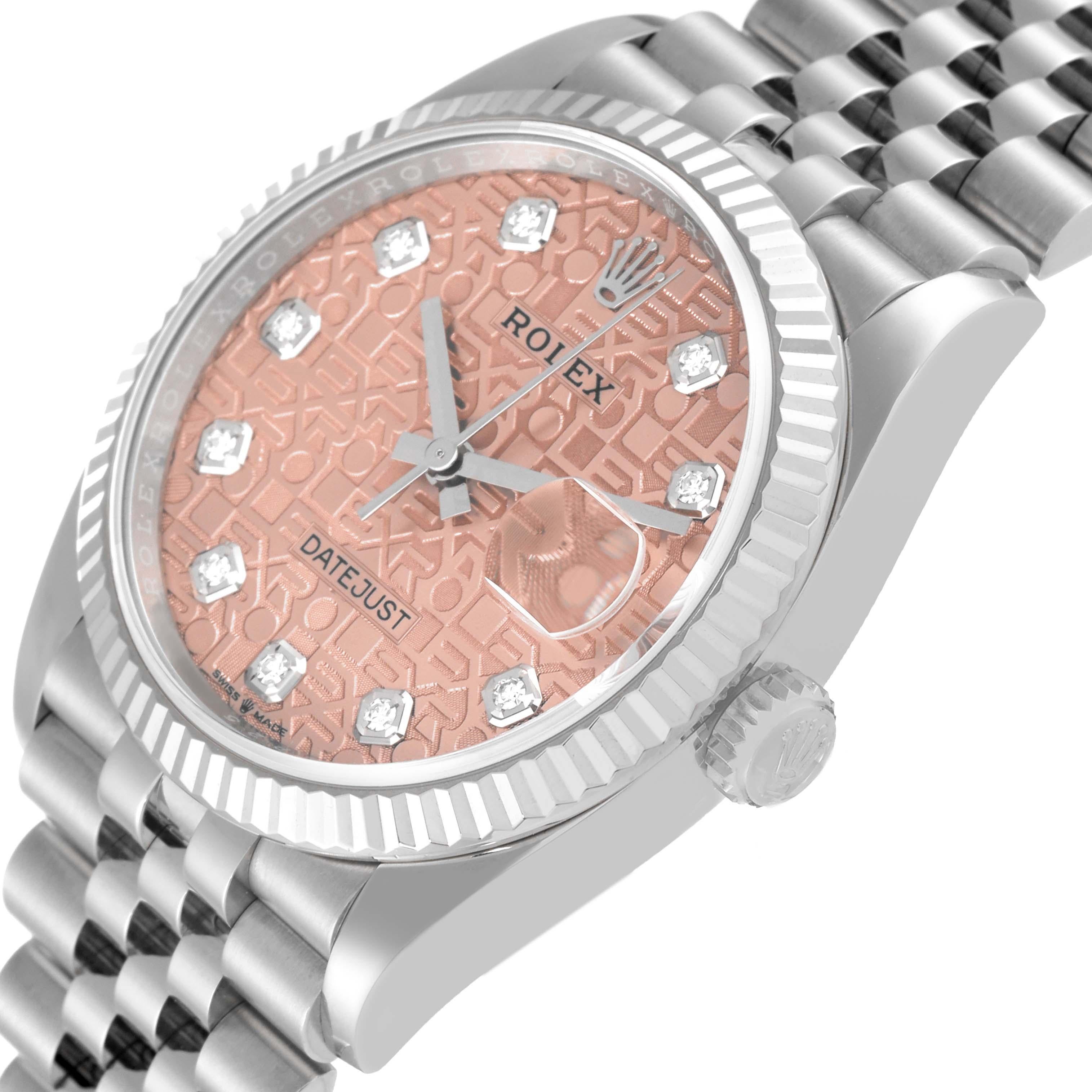 Men's Rolex Datejust Steel White Gold Anniversary Diamond Dial Mens Watch 126234 For Sale