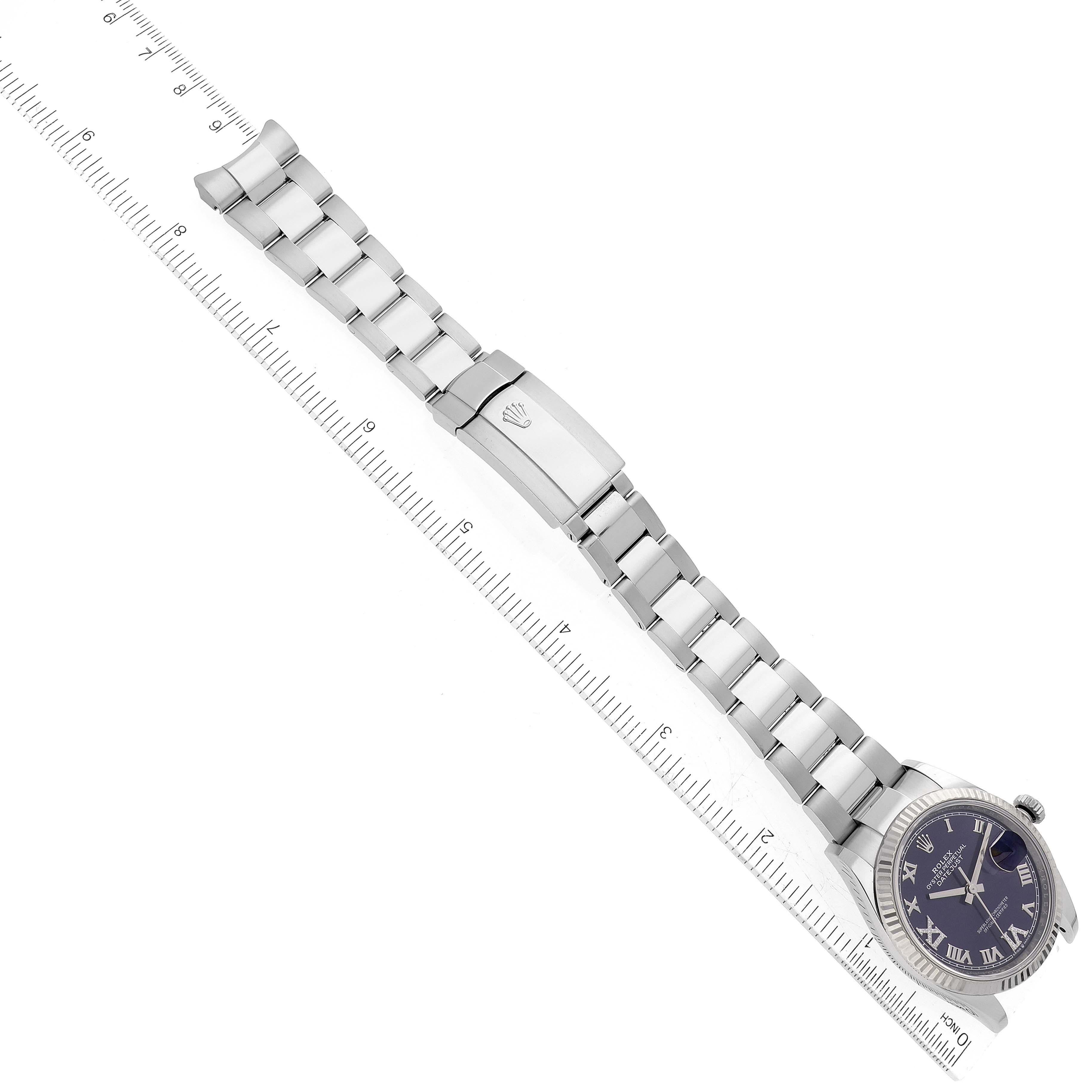 Rolex Datejust Steel White Gold Aubergine Diamond Dial Mens Watch 126234 7