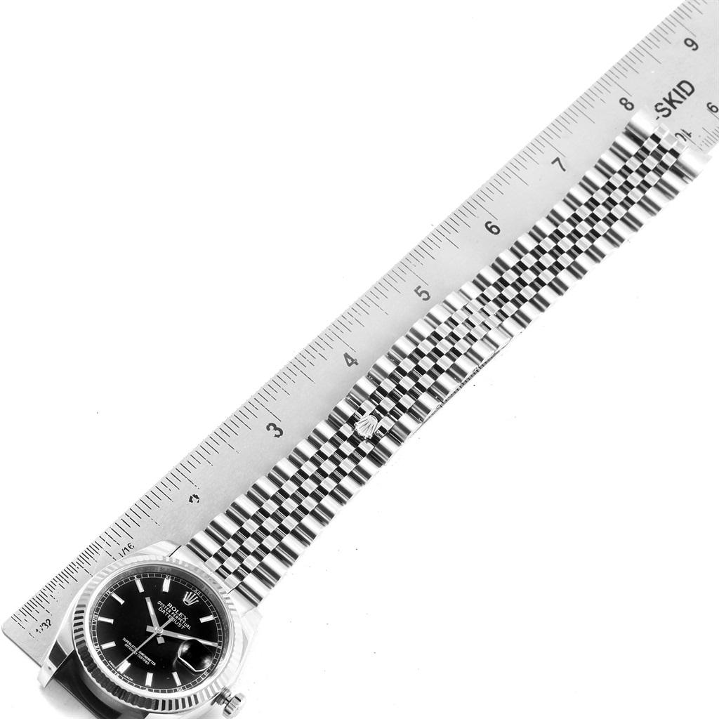 Rolex Datejust Steel White Gold Black Dial Jubilee Bracelet Watch 116234 7