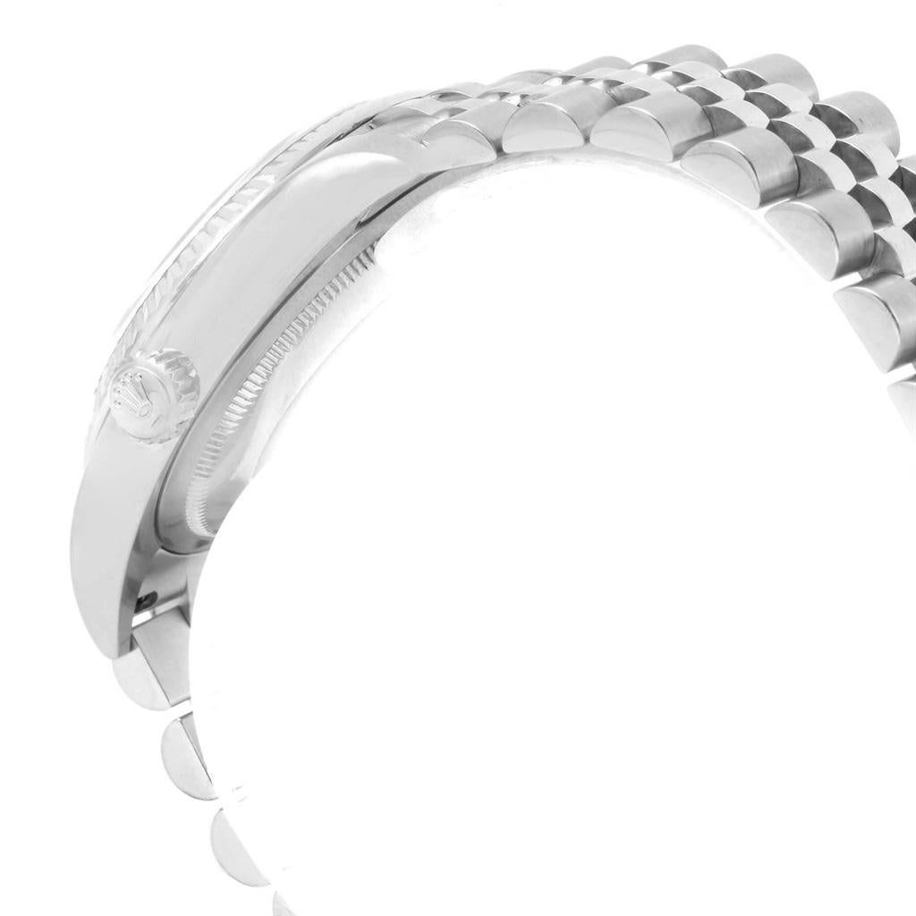 Rolex Datejust Steel White Gold Black Dial Jubilee Bracelet Watch 116234 2