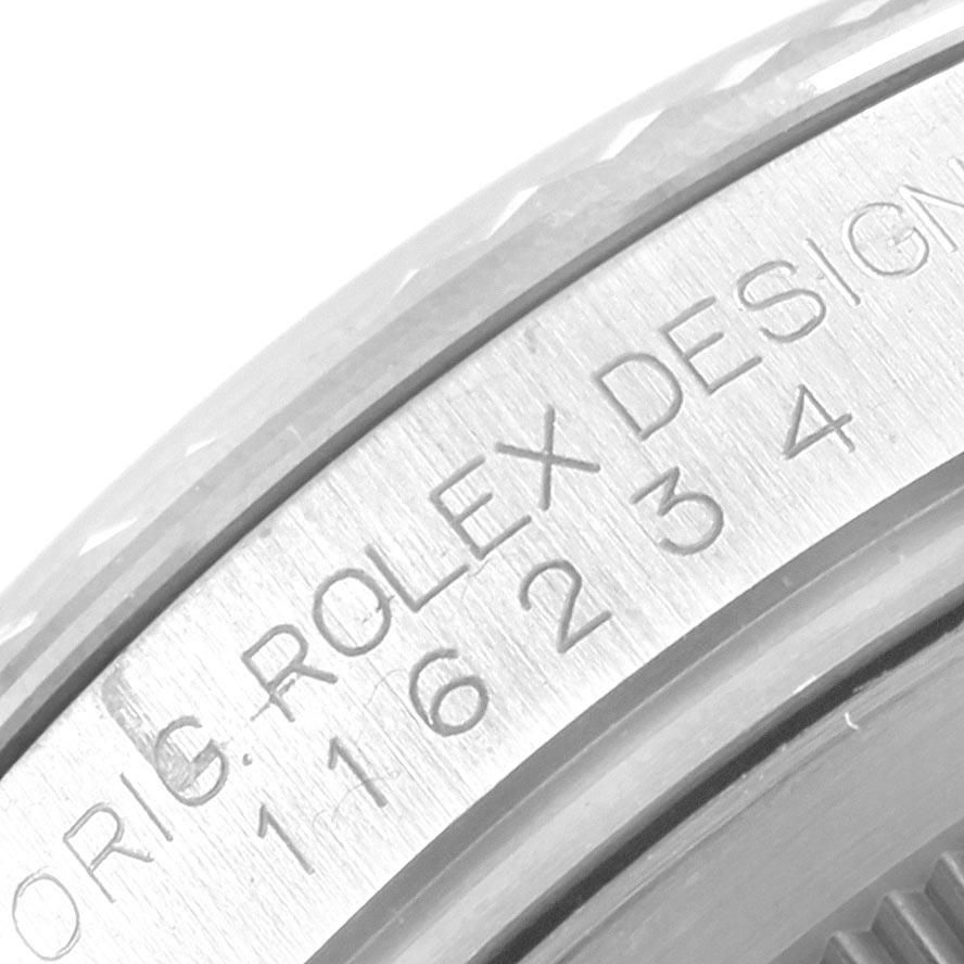 Rolex Datejust Steel White Gold Black Dial Jubilee Bracelet Watch 116234 3