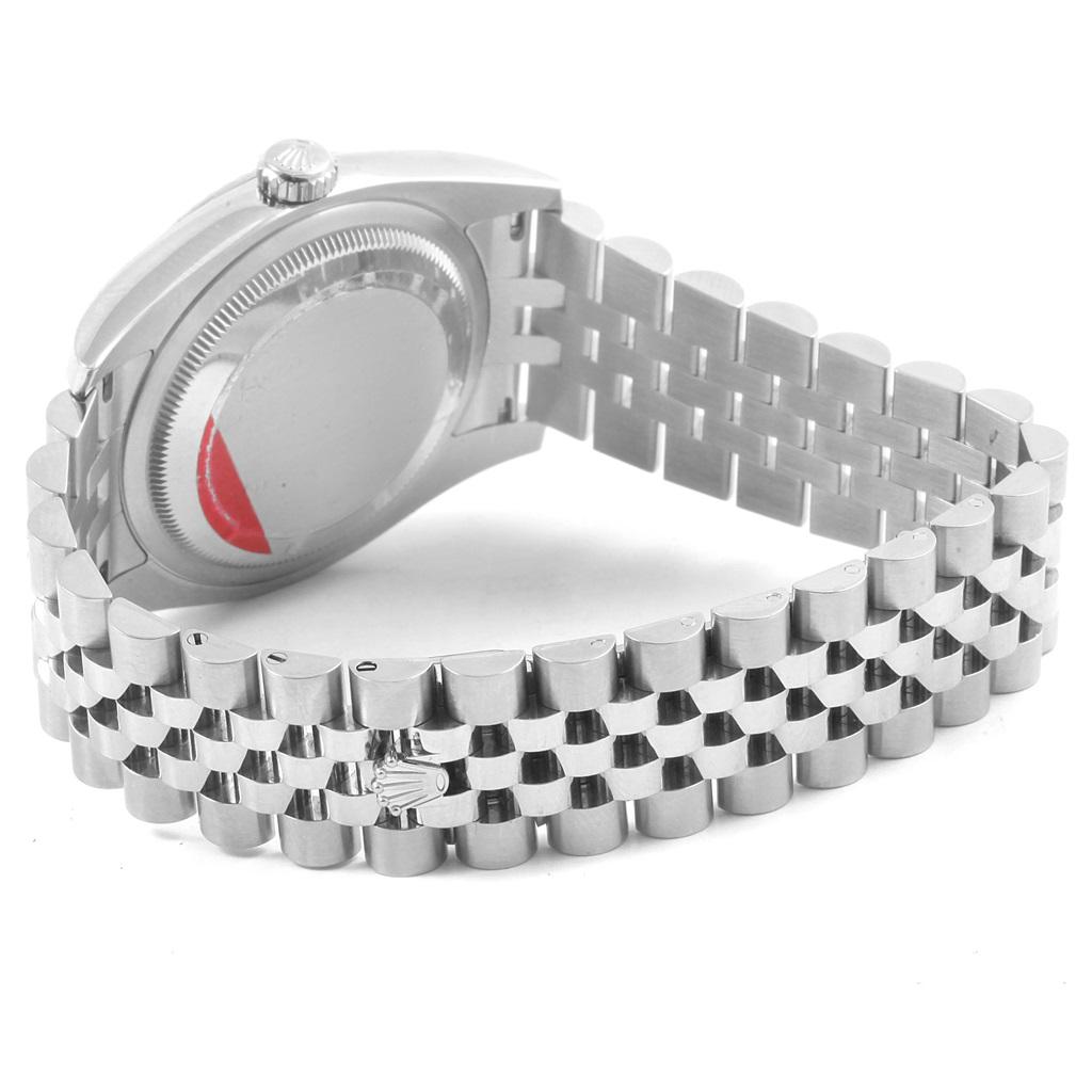 Rolex Datejust Steel White Gold Black Dial Jubilee Bracelet Watch 116234 5