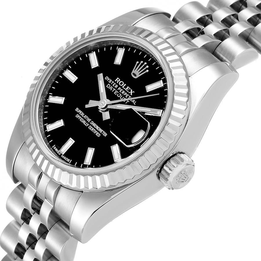 Rolex Datejust Steel White Gold Black Dial Ladies Watch 179174 For Sale 1