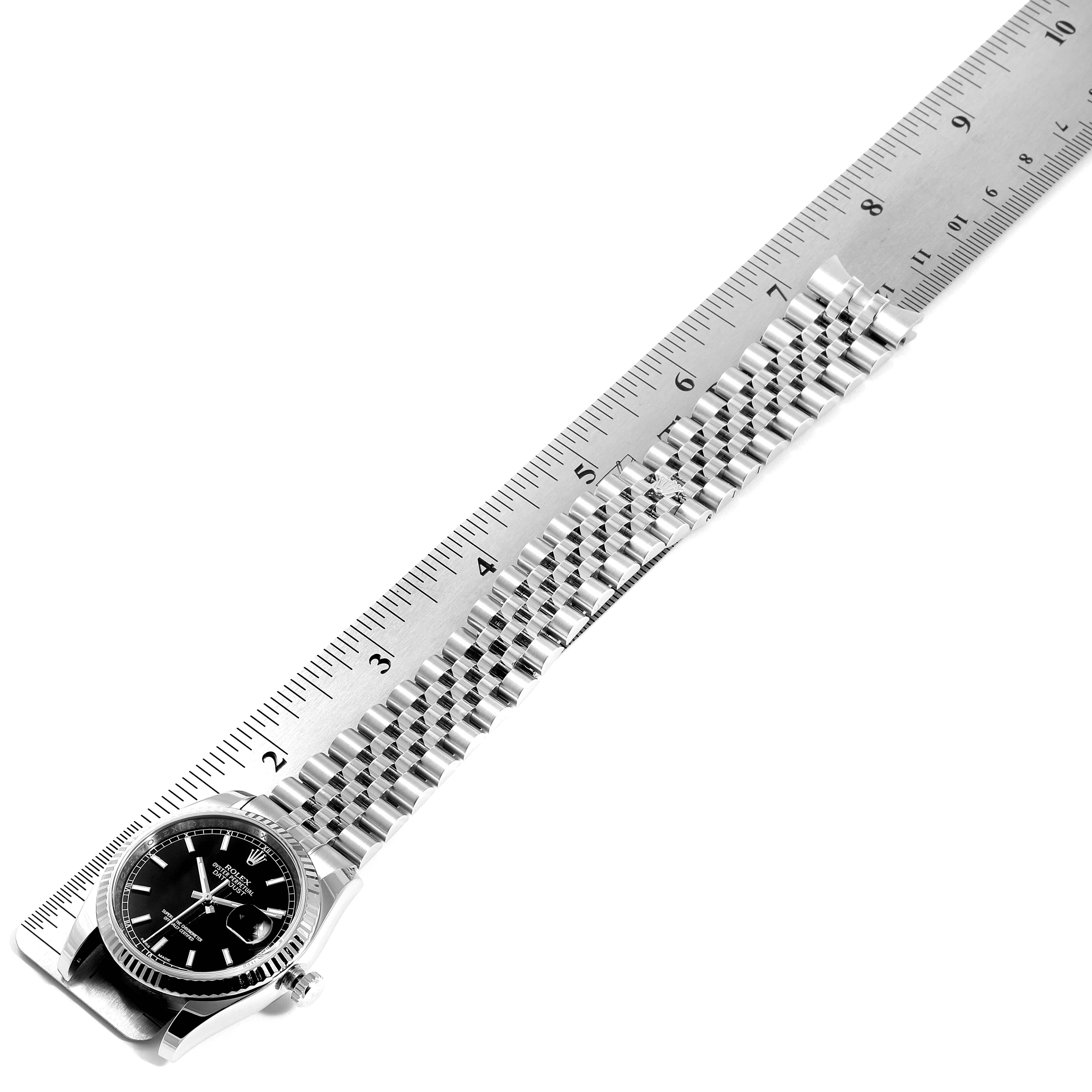 Rolex Datejust Steel White Gold Black Dial Men's Watch 116234 Box Card 7