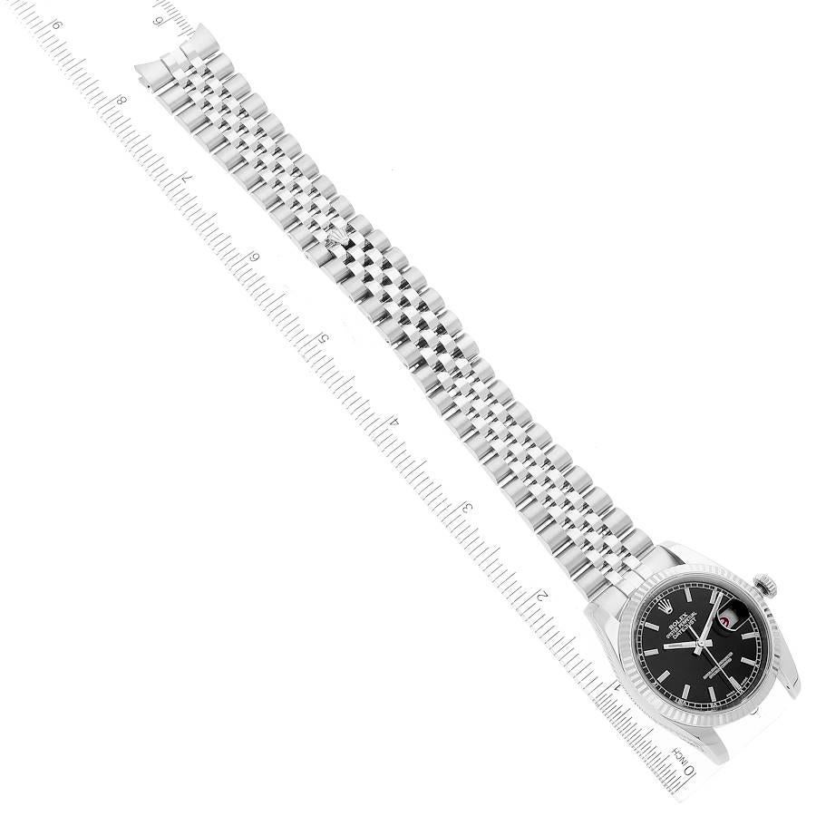 Rolex Datejust Steel White Gold Black Dial Mens Watch 116234 For Sale