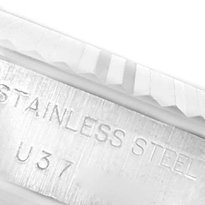 Rolex Datejust Damenuhr aus Stahl und Weißgold mit schwarzem Diamant-Zifferblatt 69174 im Angebot 3