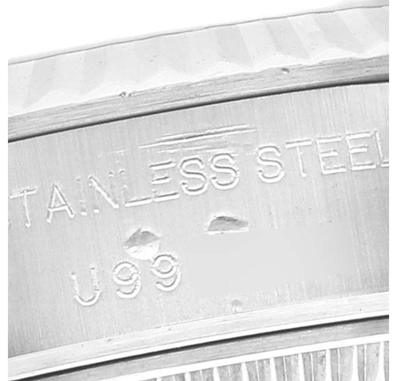 Rolex Datejust Steel White Gold Black Diamond Dial Ladies Watch 69174 3