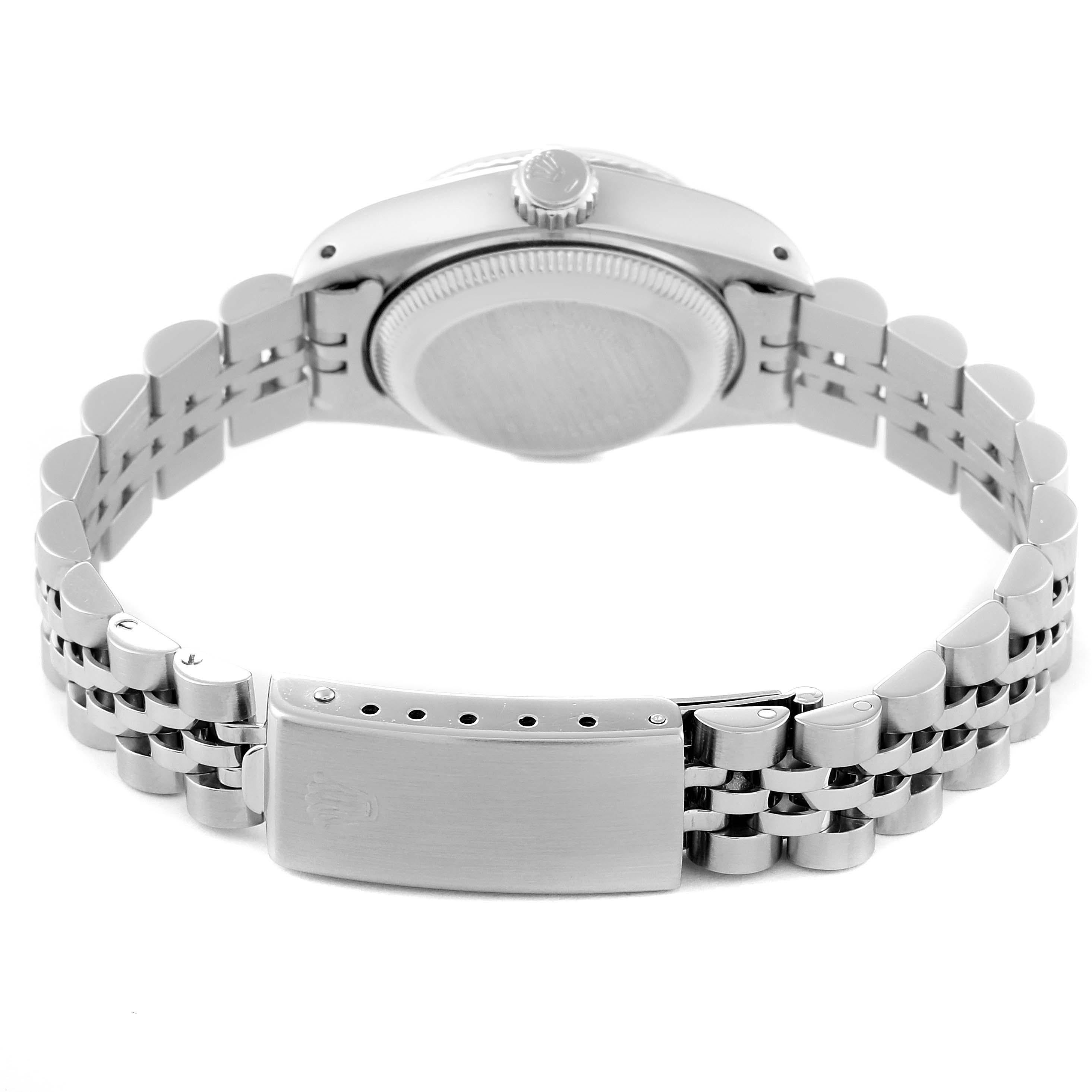 Rolex Montre Datejust en acier et or blanc avec cadran en diamants noirs, pour femmes 69174 4