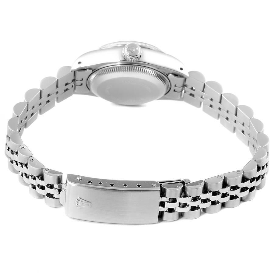 Rolex Datejust Steel White Gold Black Diamond Dial Ladies Watch 69174 For Sale 5