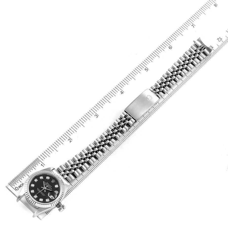 Rolex Datejust Steel White Gold Black Diamond Dial Ladies Watch 79174 For Sale 5
