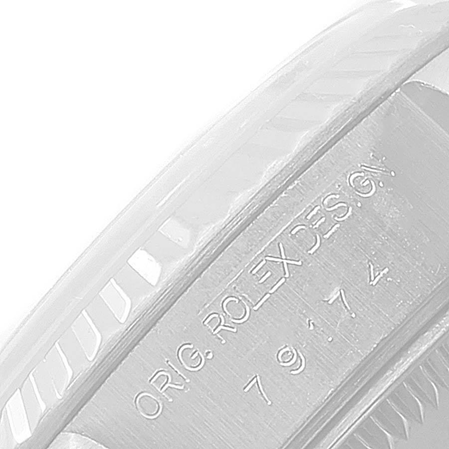 Rolex Datejust Steel White Gold Black Diamond Dial Ladies Watch 79174 For Sale 1