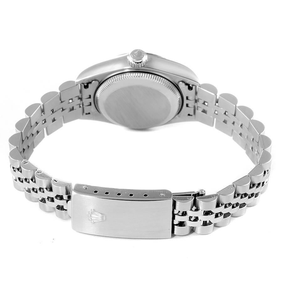 Rolex Datejust Steel White Gold Black Diamond Dial Ladies Watch 79174 For Sale 5