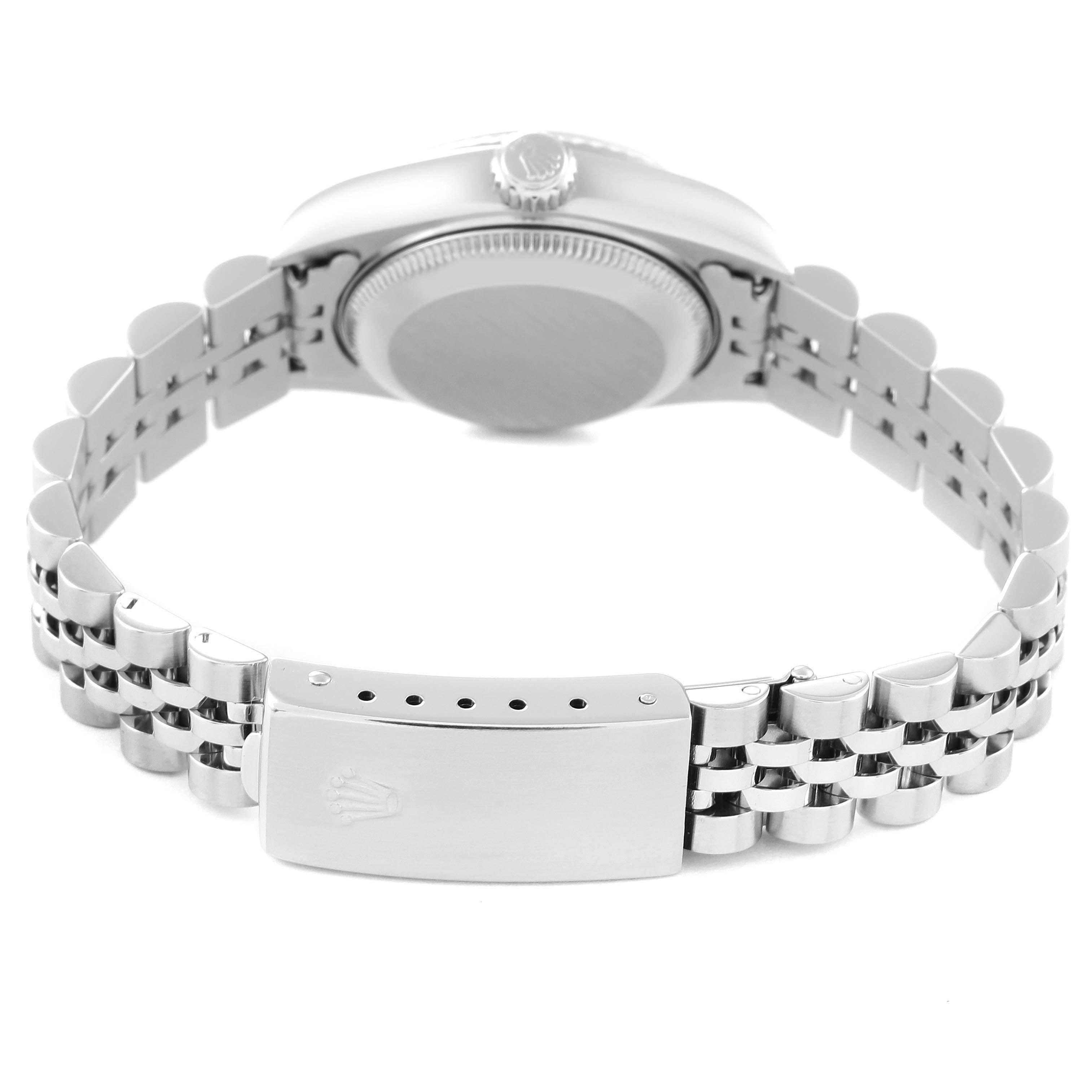 Rolex Datejust Steel White Gold Black Diamond Dial Ladies Watch 79174 5