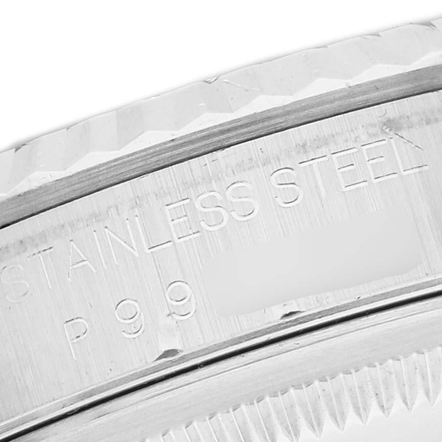 Rolex Datejust Steel White Gold Black Diamond Dial Mens Watch 16234 3