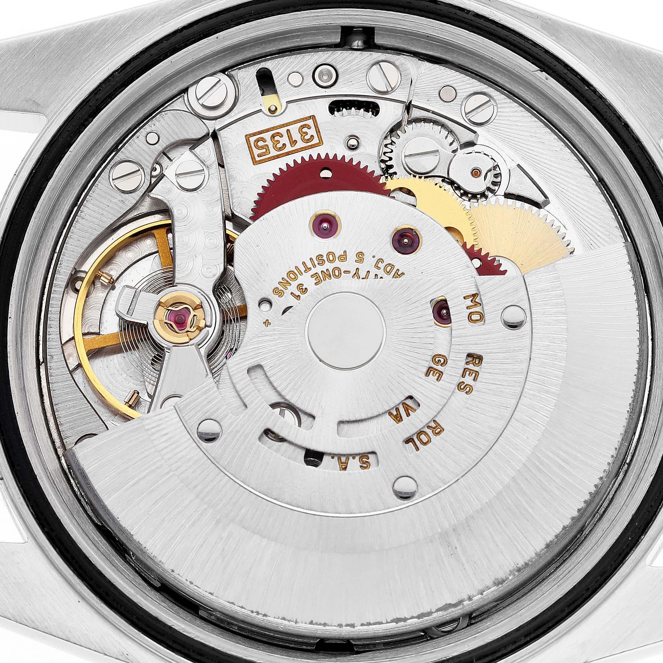 Rolex Datejust Steel White Gold Black Diamond Dial Mens Watch 16234 4