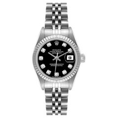 Rolex Datejust Steel White Gold Black Diamond Dial Watch 79174 Box Papers Rolex Datejust Steel White Gold Black Diamond Dial Watch 79174 Box Papers