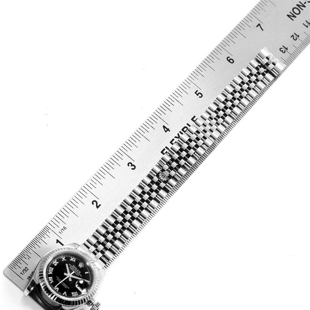 Rolex Datejust Steel White Gold Black Roman Dial Ladies Watch 179174 6