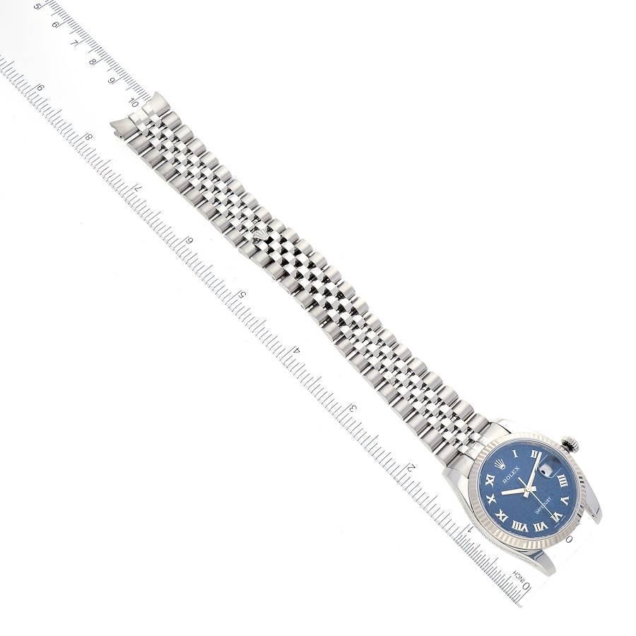 Rolex Montre Datejust en acier, or blanc et cadran bleu anniversaire pour hommes 116234 7