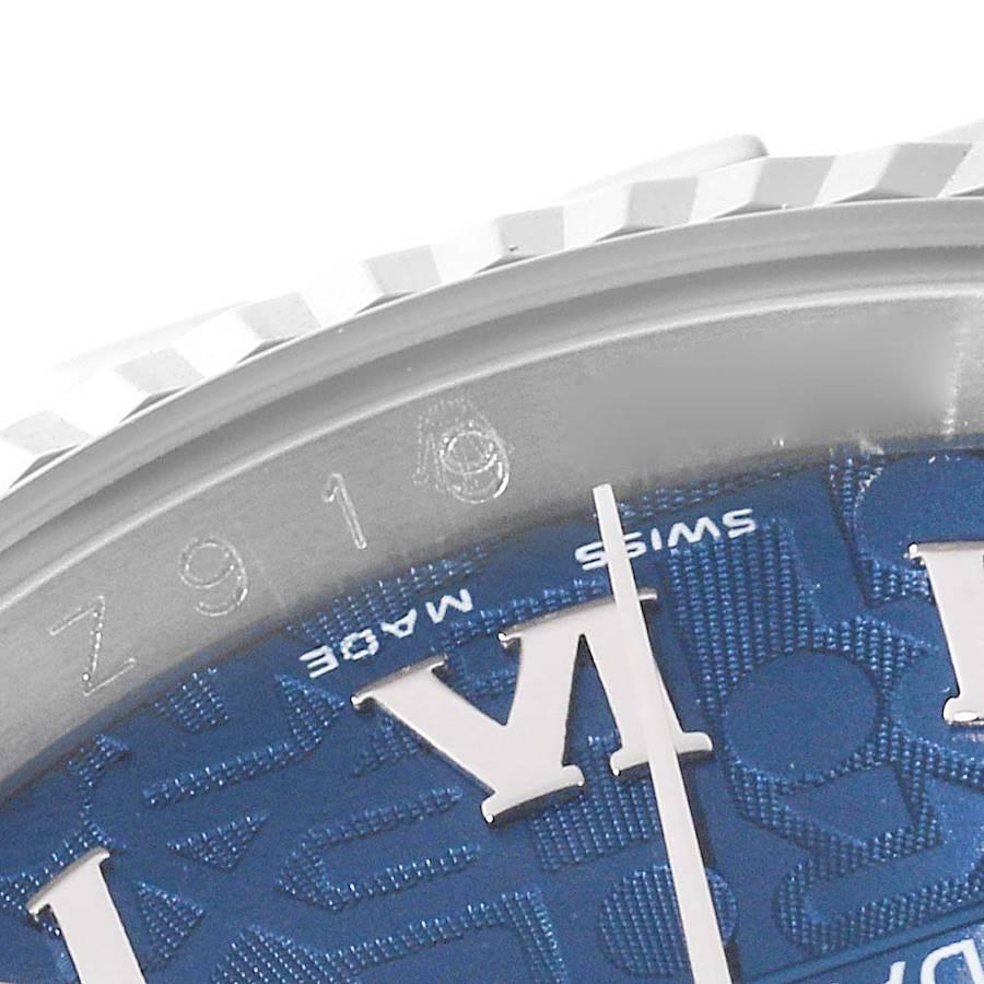 Rolex Montre Datejust en acier, or blanc et cadran bleu anniversaire pour hommes 116234 2