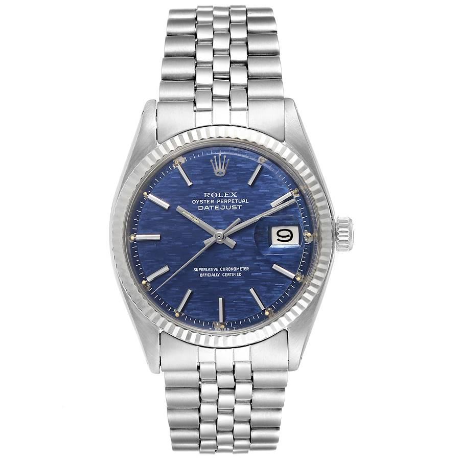rolex datejust blue dial vintage