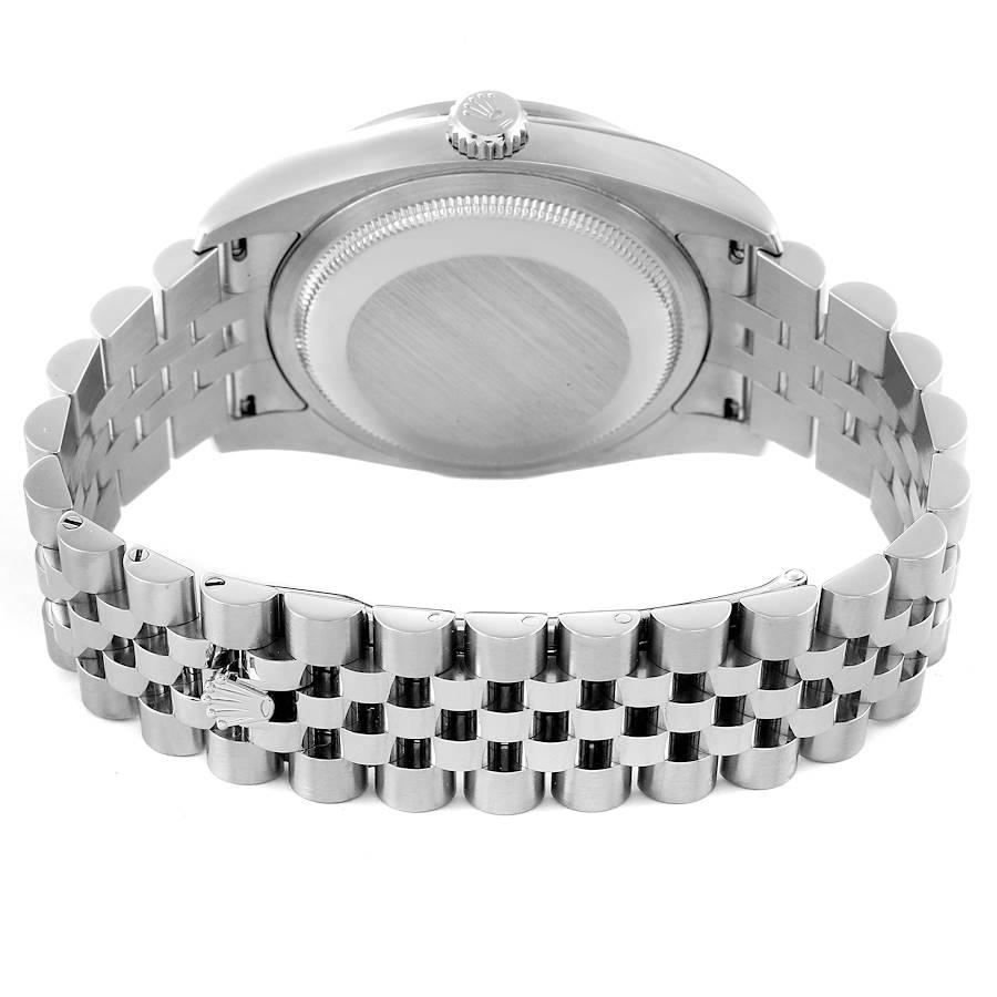 Rolex Datejust Steel White Gold Blue Dial Diamond Bezel Mens Watch 116244 4