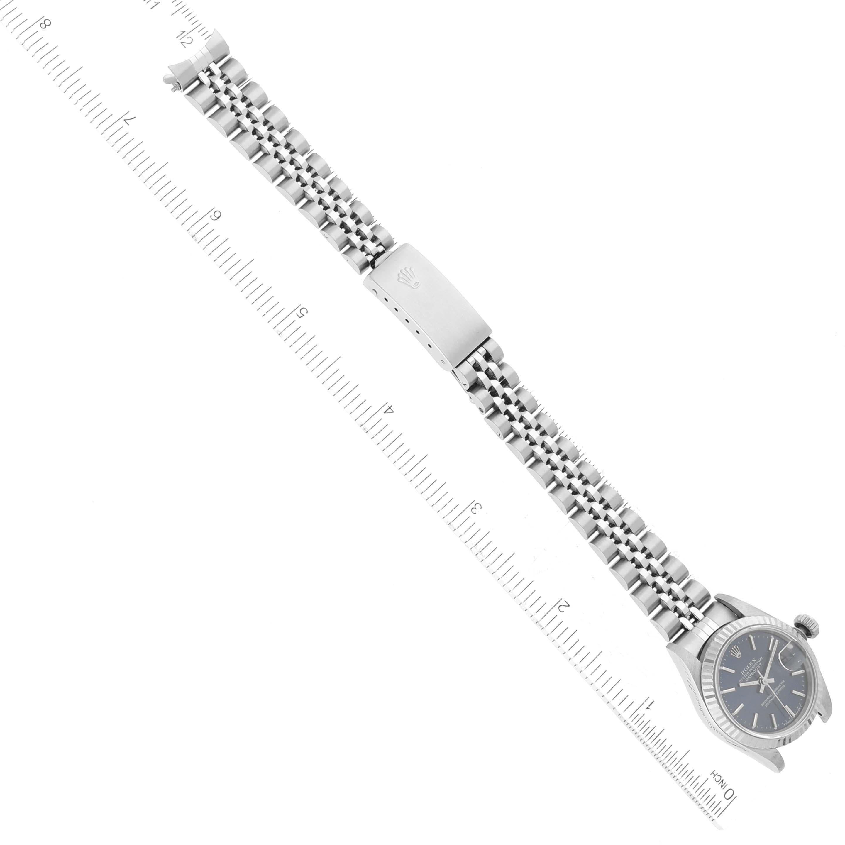 Rolex Datejust Steel White Gold Blue Dial Ladies Watch 69174 For Sale 6