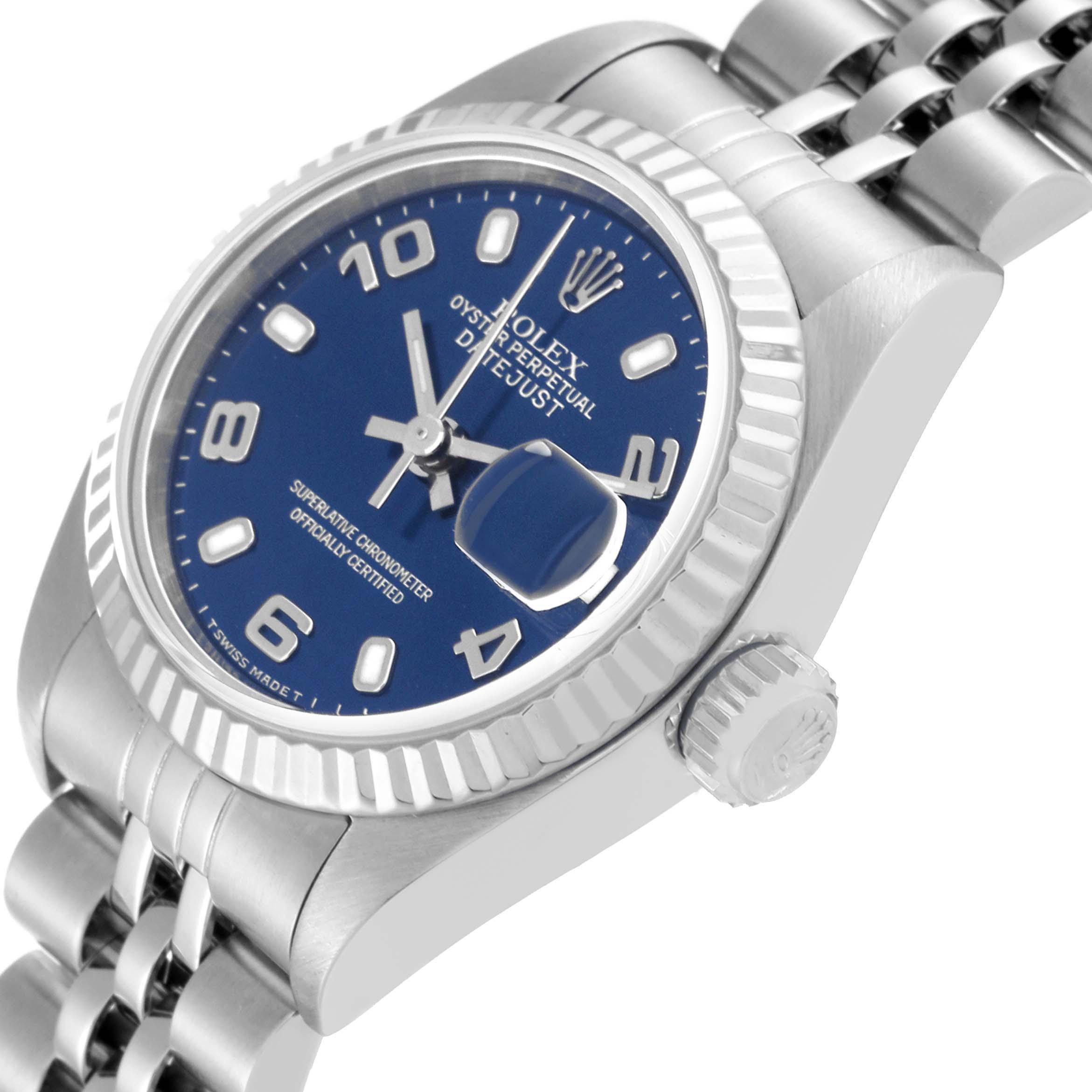 Rolex Datejust Steel White Gold Blue Dial Ladies Watch 79174 1