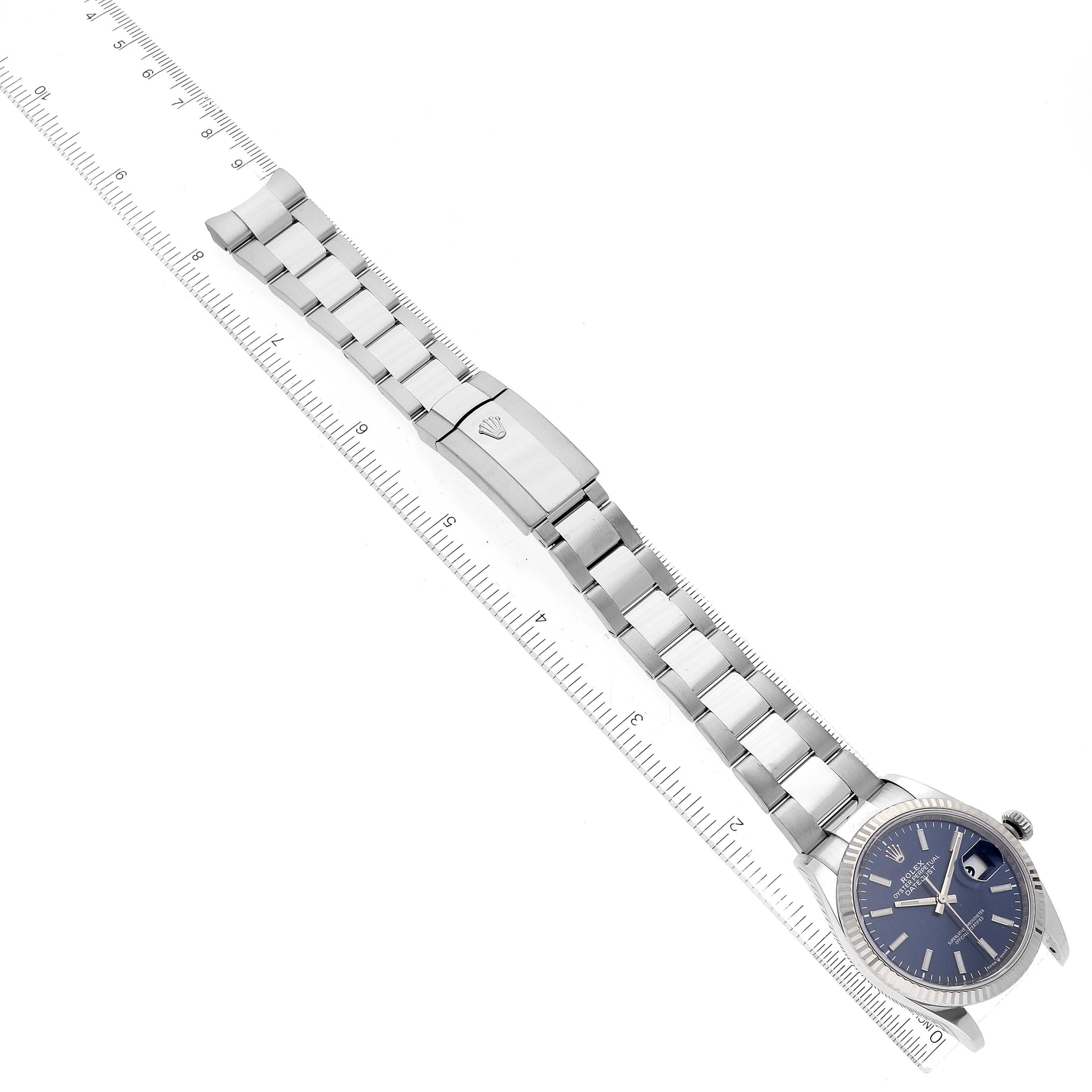 Rolex Datejust Steel White Gold Blue Dial Mens Watch 126234 Box Card For Sale 3