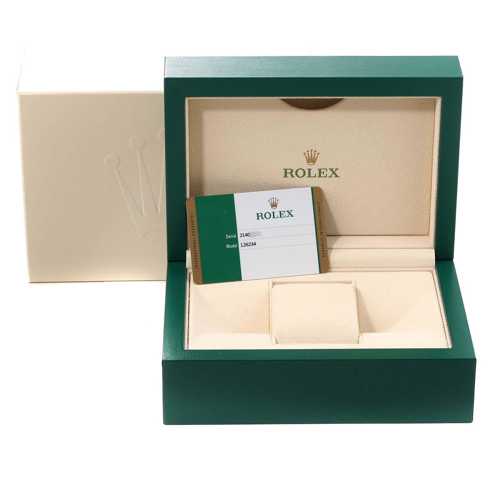 Rolex Datejust Steel White Gold Blue Dial Mens Watch 126234 Box Card For Sale 5