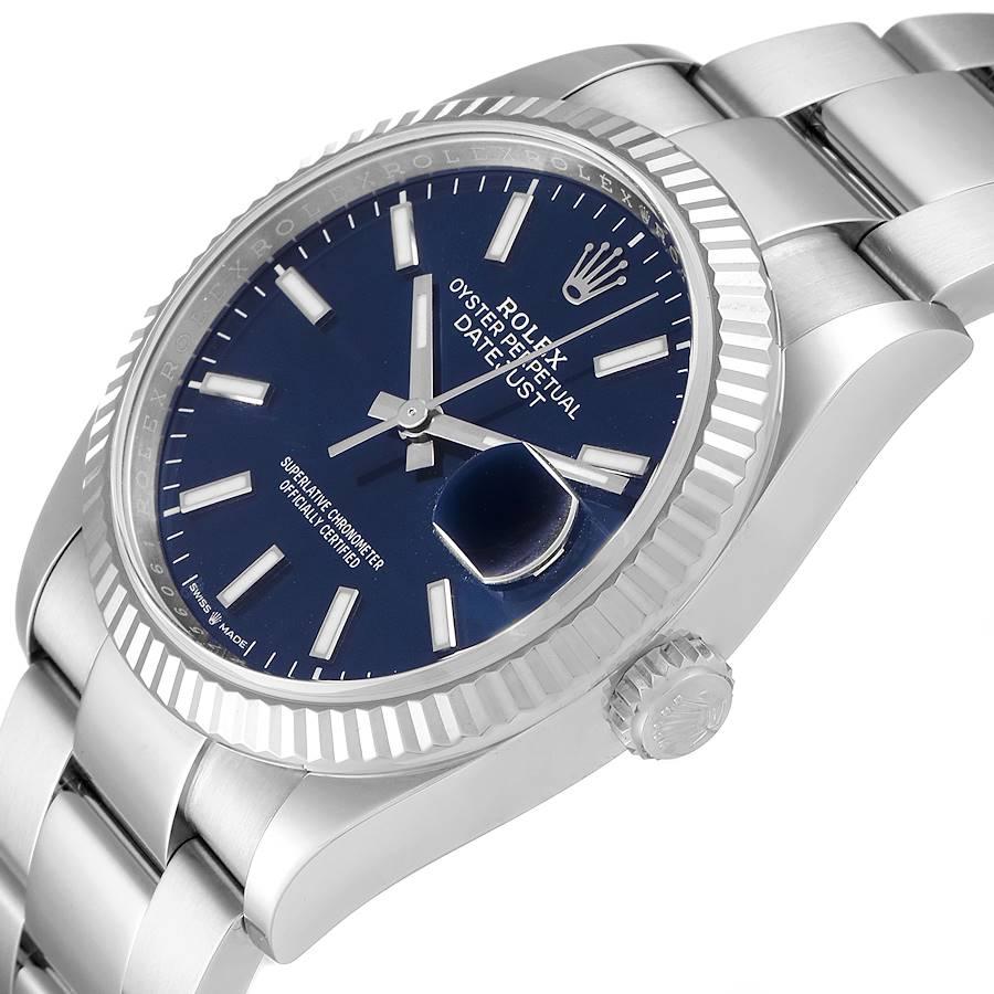 Rolex Datejust Steel White Gold Blue Dial Mens Watch 126234 For Sale 1