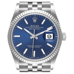 Rolex Datejust Steel White Gold Blue Dial Mens Watch 126234 Unworn