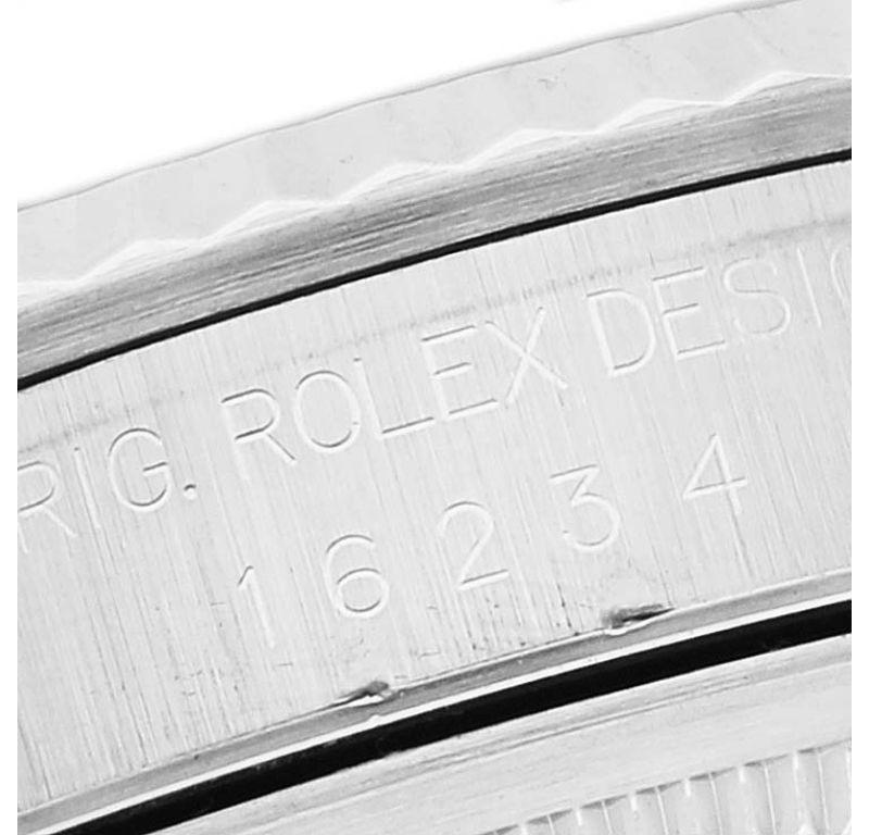 Rolex Montre Datejust en acier, or blanc et cadran bleu pour hommes 16234 1