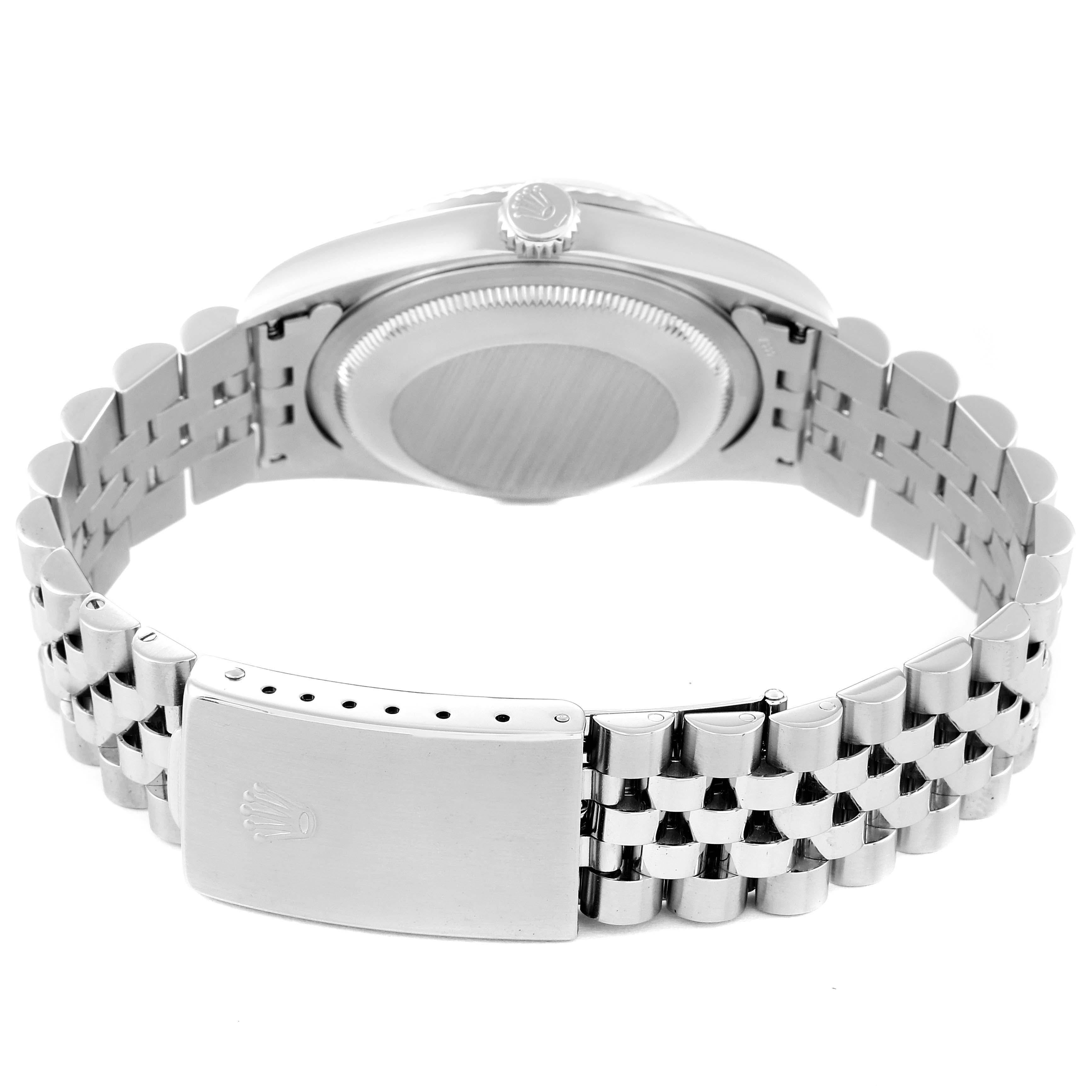 Rolex Montre Datejust en acier, or blanc et cadran bleu pour hommes 16234 4