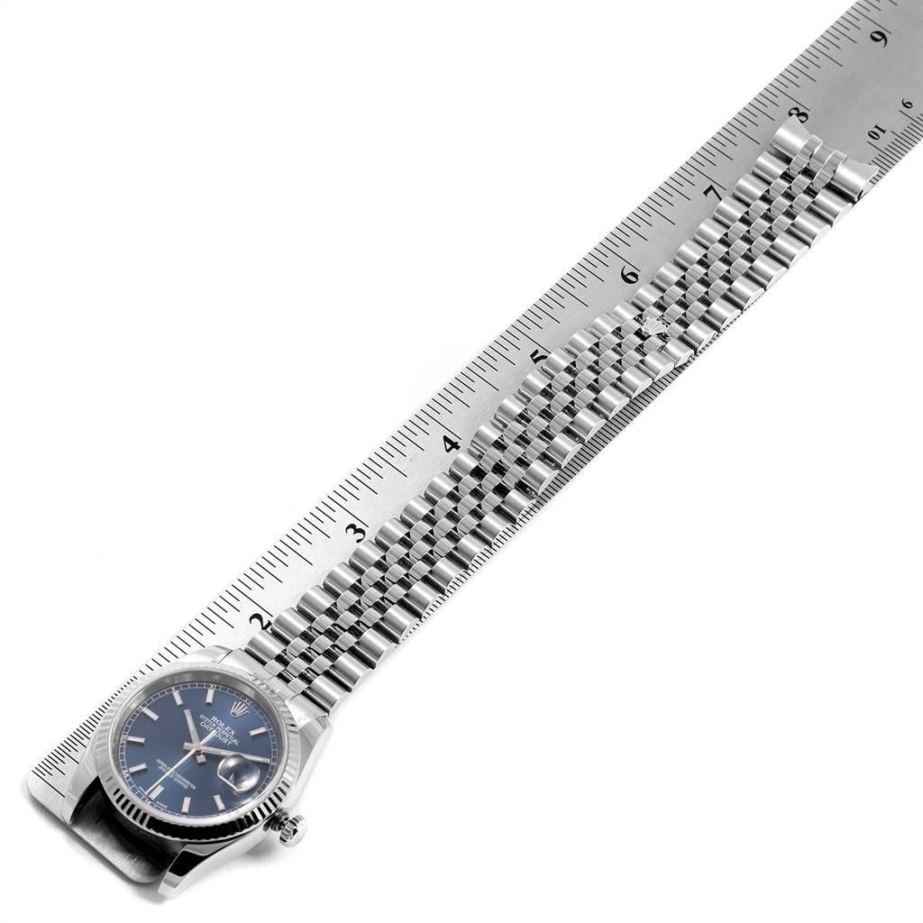 Rolex Datejust Steel White Gold Blue Dial Steel Men's Watch 116234 For Sale 7