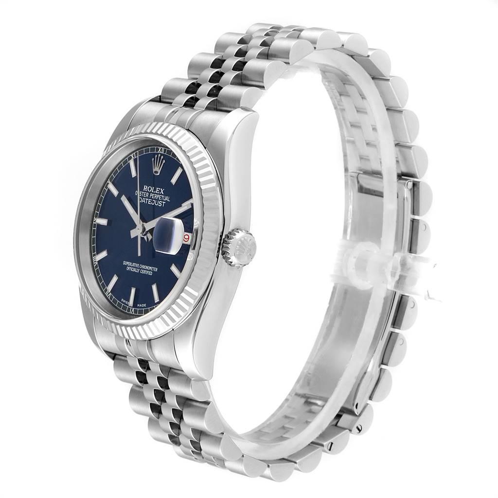 Rolex Datejust Steel White Gold Blue Dial Steel Men's Watch 116234 For Sale 1
