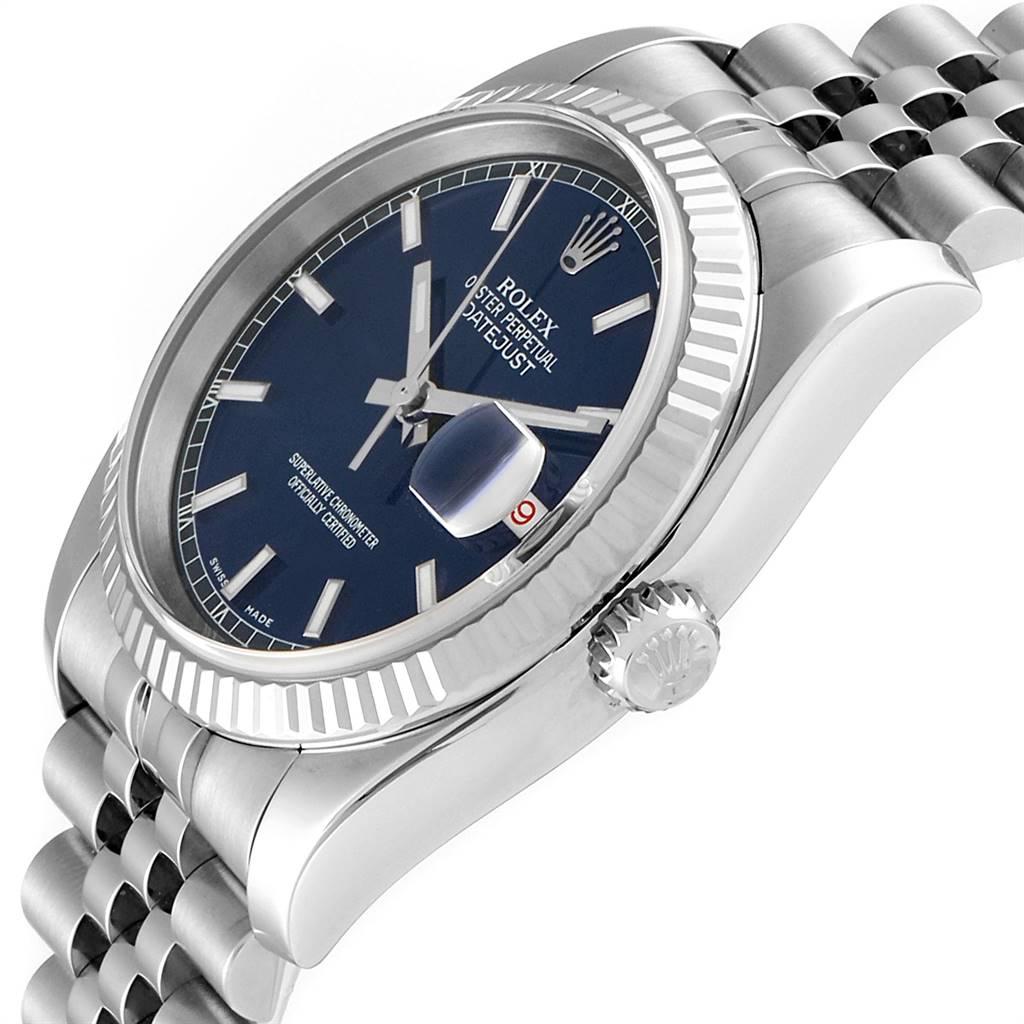 Rolex Datejust Steel White Gold Blue Dial Steel Men's Watch 116234 For Sale 2