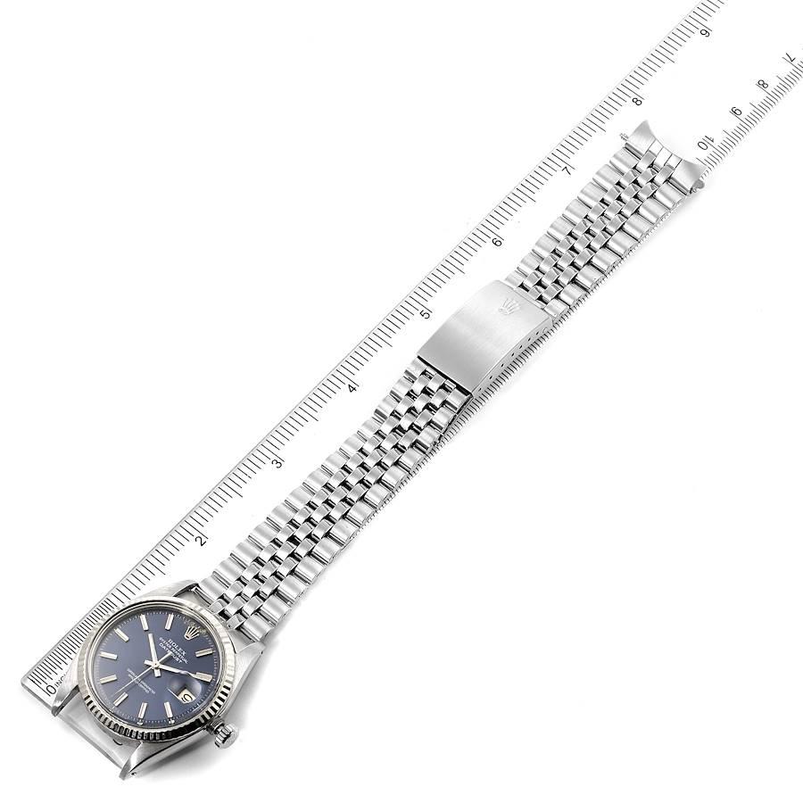 Rolex Datejust Steel White Gold Blue Dial Vintage Watch 1601 6