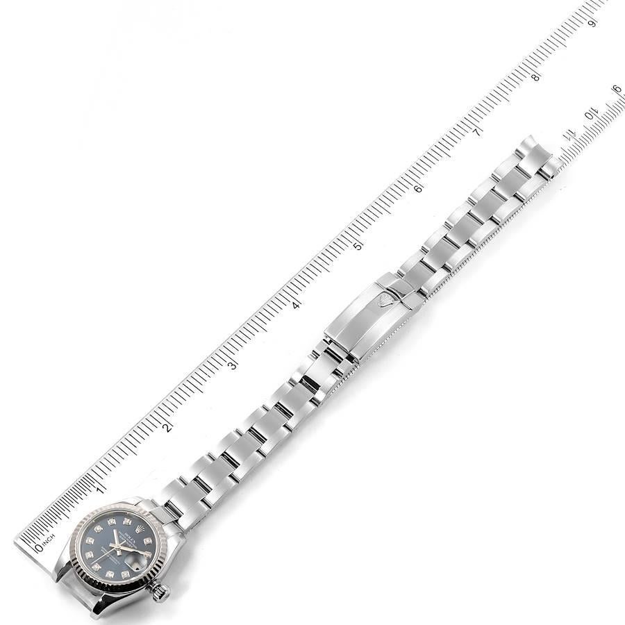 Rolex Datejust Steel White Gold Blue Diamond Dial Ladies Watch 179174 For Sale 5