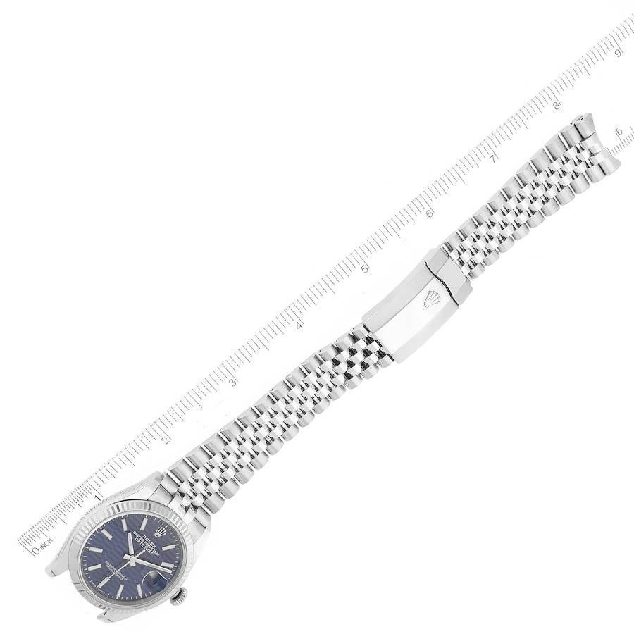 Rolex Datejust Steel White Gold Blue Fluted Dial Mens Watch 126234 Box Card 3