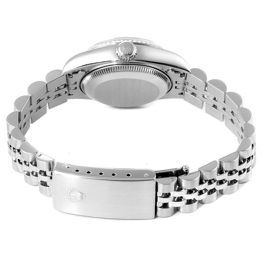 Rolex Datejust Steel White Gold Blue Vignette Diamond Ladies Watch 69174 For Sale 5