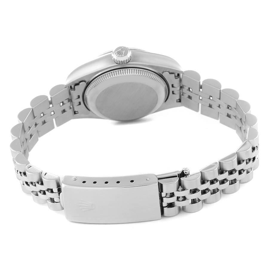 Rolex Datejust Steel White Gold Blue Vignette Diamond Ladies Watch 69174 5