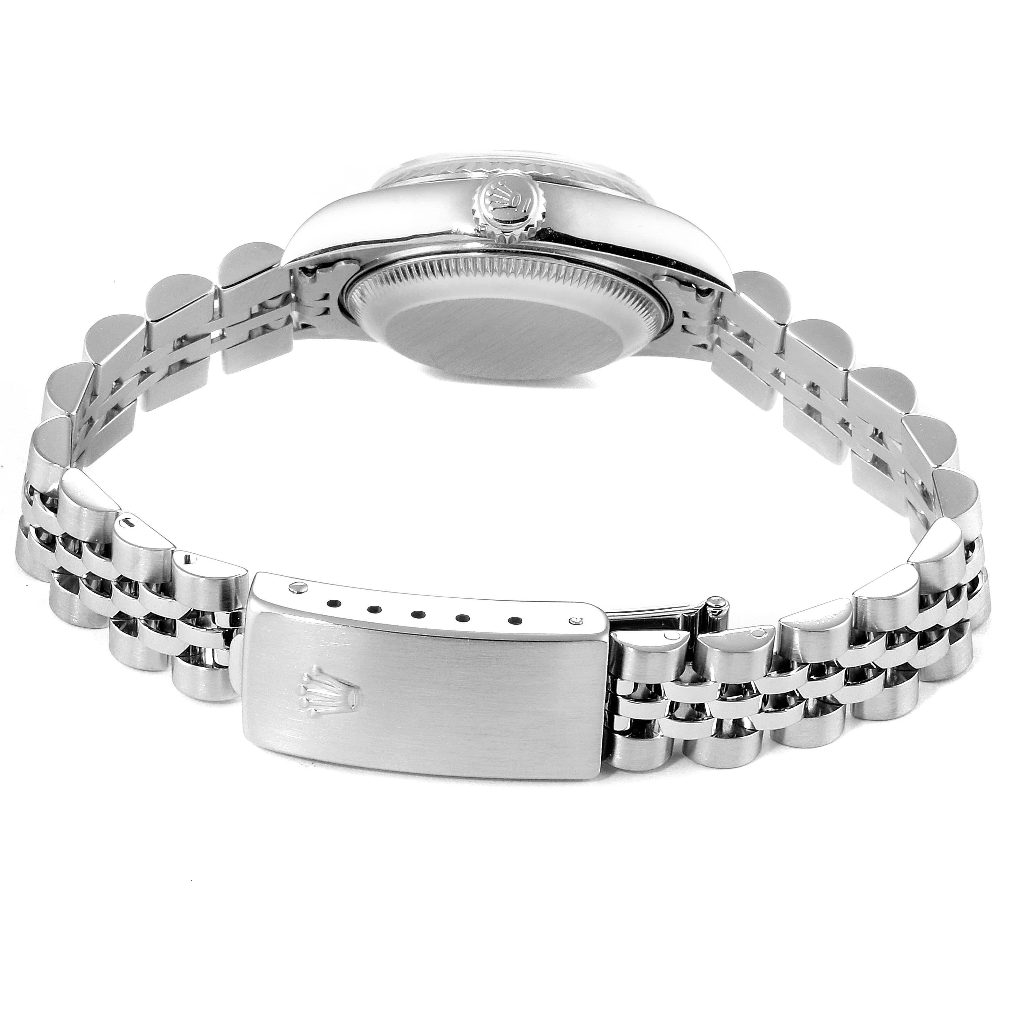 Rolex Datejust Steel White Gold Blue Vignette Diamond Ladies Watch 79174 5