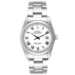 Rolex Datejust Steel White Gold Buckley Dial Vintage Men's Watch 1600