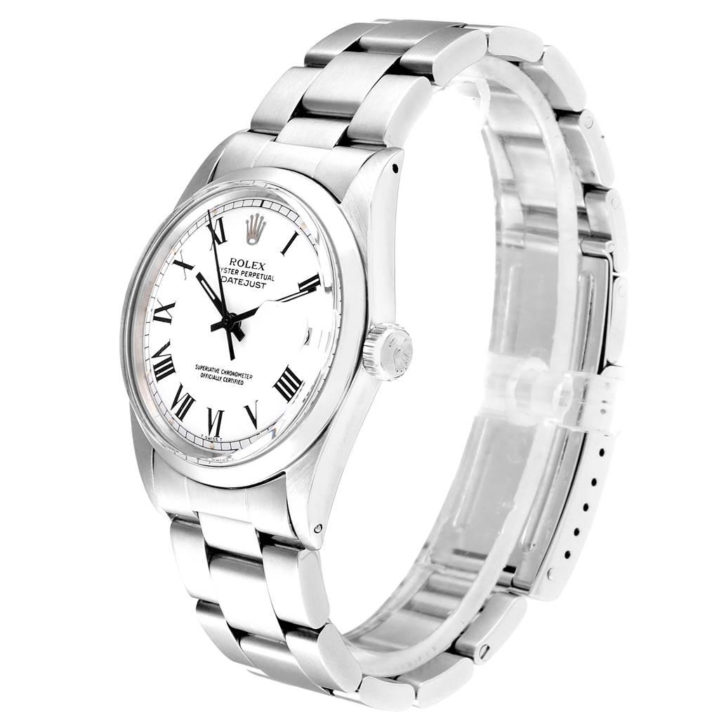 Rolex Datejust Steel White Gold Buckley Dial Vintage Men's Watch 1600 1