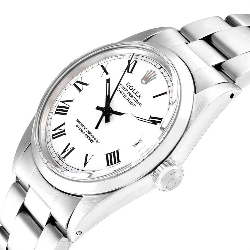 Rolex Datejust Steel White Gold Buckley Dial Vintage Men's Watch 1600 2