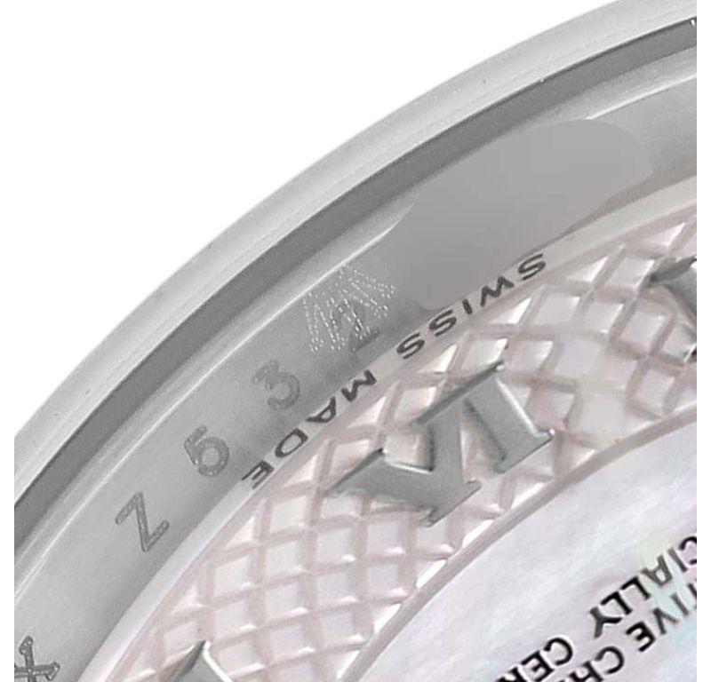 Rolex Datejust Steel White Gold Decorated MOP Ladies Watch 179174 Box Card 2